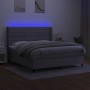 Cama box spring colchón y luces LED tela gris claro 180x200 cm de , Camas y somieres - Ref: Foro24-3138413, Precio: 619,06 €,...