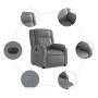 Sillón reclinable eléctrico de cuero sintético gris en Sillones | Comprar online en Foru.es