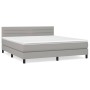 Cama box spring con colchón tela gris claro 180x200 cm de , Camas y somieres - Ref: Foro24-3140153, Precio: 533,79 €, Descuen...