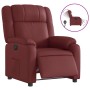 Sillón reclinable eléctrico de cuero sintético rojo tinto en Sillones | Comprar online en Foru.es