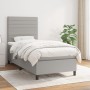 Cama box spring con colchón tela gris claro 100x200 cm de , Camas y somieres - Ref: Foro24-3141833, Precio: 331,33 €, Descuen...