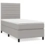 Box spring bed with light gray fabric mattress 100x200 cm by , Beds and slatted bases - Ref: Foro24-3141833, Price: 326,24 €,...