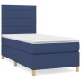 Cama box spring con colchón tela azul 90x190 cm de , Camas y somieres - Ref: Foro24-3142383, Precio: 316,34 €, Descuento: %