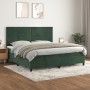 Cama box spring con colchón terciopelo verde oscuro 200x200 cm de , Camas y somieres - Ref: Foro24-3143106, Precio: 699,33 €,...
