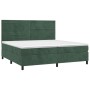 Cama box spring con colchón terciopelo verde oscuro 200x200 cm de , Camas y somieres - Ref: Foro24-3143106, Precio: 699,33 €,...
