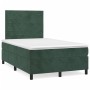 Cama box spring con colchón terciopelo verde oscuro 120x200 cm de , Camas y somieres - Ref: Foro24-3143076, Precio: 451,81 €,...