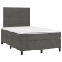 Cama box spring con colchón terciopelo gris oscuro 120x200 cm de , Camas y somieres - Ref: Foro24-3143074, Precio: 391,39 €, ...