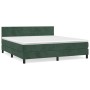 Cama box spring con colchón terciopelo verde oscuro 180x200 cm de , Camas y somieres - Ref: Foro24-3141380, Precio: 544,35 €,...
