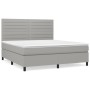 Cama box spring con colchón tela gris claro 180x200 cm de , Camas y somieres - Ref: Foro24-3141873, Precio: 603,54 €, Descuen...