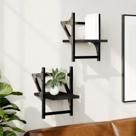 Estantes de pared con barras 2 unidades negro 20x25x30 cm de , Estantes y estanterías - Ref: Foro24-836228, Precio: 14,51 €, ...
