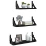 Estantes de pared 3 pzas madera de ingeniería negro de , Estantes y estanterías - Ref: Foro24-836318, Precio: 21,15 €, Descue...