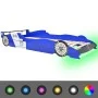 Cama infantil con forma de coche carreras y LED 90x200 cm azul de vidaXL, Cunas y camas para niños - Ref: Foro24-243937, Prec...