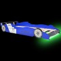 Cama infantil con forma de coche carreras y LED 90x200 cm azul de vidaXL, Cunas y camas para niños - Ref: Foro24-243937, Prec...