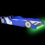Cama infantil con forma de coche carreras y LED 90x200 cm azul de vidaXL, Cunas y camas para niños - Ref: Foro24-243937, Prec...