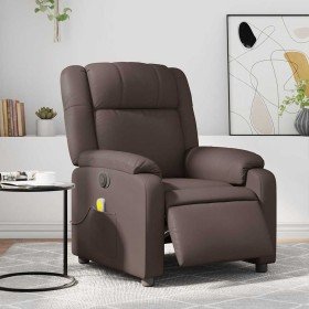 Sillón de masaje reclinable eléctrico cuero sintético marrón en Sillones | Comprar online en Foru.es