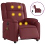Sillón masaje reclinable eléctrico cuero sintético rojo tinto en Sillones | Comprar online en Foru.es