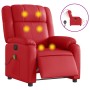 Sillón de masaje reclinable eléctrico de cuero artificial rojo en Sillones | Comprar online en Foru.es