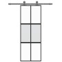 Puerta corredera vidrio templado y aluminio negra 76x205 cm de , Puertas para el hogar - Ref: Foro24-155210, Precio: 148,08 €...