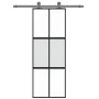 Puerta corredera vidrio templado y aluminio negra 76x205 cm de , Puertas para el hogar - Ref: Foro24-155210, Precio: 146,20 €...