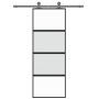 Puerta corredera vidrio templado y aluminio negra 76x205 cm de , Puertas para el hogar - Ref: Foro24-155219, Precio: 189,10 €...