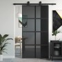 Puerta corredera vidrio templado y aluminio negra 102,5x205 cm de , Puertas para el hogar - Ref: Foro24-155227, Precio: 211,7...