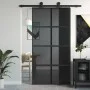 Puerta corredera vidrio templado y aluminio negra 102,5x205 cm de , Puertas para el hogar - Ref: Foro24-155227, Precio: 220,9...
