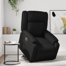 Sillón reclinable elevable cuero artificial negro en Sillones | Comprar online en Foru.es