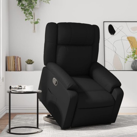 Sillón reclinable elevable cuero artificial negro en Sillones | Comprar online en Foru.es
