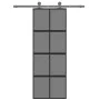 Schiebetür aus gehärtetem Glas und schwarzem Aluminium, 76 x 205 cm von , Türen für zu Hause - Ref: Foro24-155225, Preis: 210...