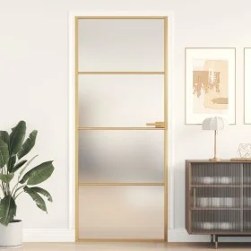 Golden interior door tempered glass and aluminum 83x201.5cm by , Doors for the home - Ref: Foro24-155137, Price: 199,09 €, Di...
