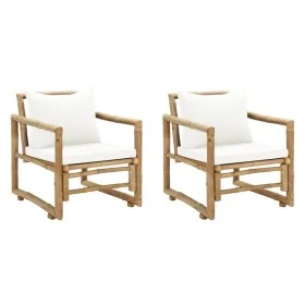 Garden chairs with cushions 2 units bamboo by vidaXL, Garden chairs - Ref: Foro24-43158, Price: 223,16 €, Discount: %