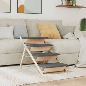 Dog ladder solid gray fir wood 105x47 cm by , Pet Steps and Ramps - Ref: Foro24-172420, Price: 102,79 €, Discount: %