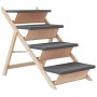 Escalera para perros madera maciza de abeto gris 105x47 cm de , Escalones y rampas para mascotas - Ref: Foro24-172420, Precio...