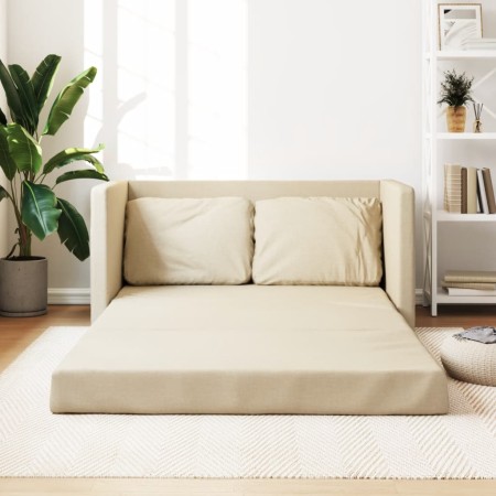 Sofá cama de suelo 2 en 1 tela crema 112x174x55 cm de , Sofás - Ref: Foro24-353970, Precio: 213,12 €, Descuento: %