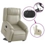 Sillón reclinable elevable cuero artificial color crema en Sillones | Comprar online en Foru.es