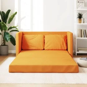 Sofá cama de suelo 2 en 1 tela amarillo oscuro 112x174x55 cm de , Sofás - Ref: Foro24-353972, Precio: 215,39 €, Descuento: %