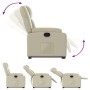 Sillón reclinable elevable cuero artificial color crema en Sillones | Comprar online en Foru.es