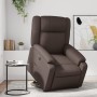 Sillón reclinable elevable cuero sintético marrón en Sillones | Comprar online en Foru.es