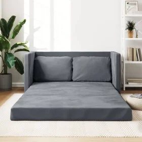 Sofá cama de suelo 2 en 1 terciopelo gris oscuro 122x204x55 cm de , Sofás - Ref: Foro24-353958, Precio: 195,21 €, Descuento: %