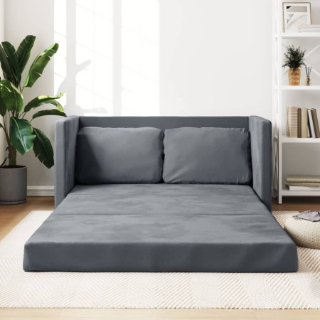 Sofá cama de suelo 2 en 1 terciopelo gris oscuro 122x204x55 cm de , Sofás - Ref: Foro24-353958, Precio: 210,88 €, Descuento: %