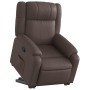 Sillón reclinable elevable cuero sintético marrón en Sillones | Comprar online en Foru.es