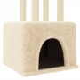 Rascador para gatos con postes de sisal color crema 133,5 cm en Mobiliario para gatos | Comprar online en Foru.es