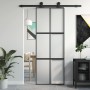 Puerta corredera vidrio templado y aluminio negra 76x205 cm de , Puertas para el hogar - Ref: Foro24-155207, Precio: 208,85 €...