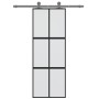 Puerta corredera vidrio templado y aluminio negra 76x205 cm de , Puertas para el hogar - Ref: Foro24-155207, Precio: 208,85 €...