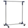 Perchero ajustable acero inoxidable 165x44x150 cm plateado de vidaXL, Organizadores de vestidores y perchas de barra - Ref: F...