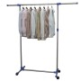 Perchero ajustable acero inoxidable 165x44x150 cm plateado de vidaXL, Organizadores de vestidores y perchas de barra - Ref: F...