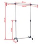 Perchero ajustable acero inoxidable 165x44x150 cm plateado de vidaXL, Organizadores de vestidores y perchas de barra - Ref: F...