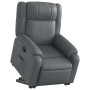 Sillón reclinable elevable cuero artificial gris en Sillones | Comprar online en Foru.es