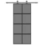 Schiebetür aus gehärtetem Glas und schwarzem Aluminium 90x205 cm. von , Türen für zu Hause - Ref: Foro24-155226, Preis: 218,0...