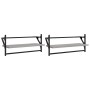 Estantes de pared con barras 2 uds gris Sonoma 65x25x30 cm de , Estantes y estanterías - Ref: Foro24-836246, Precio: 26,75 €,...